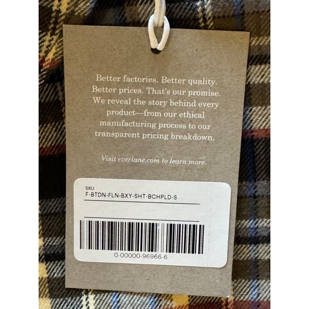 Everlane Brown Multi Plaid Collared Button Down T… - image 9